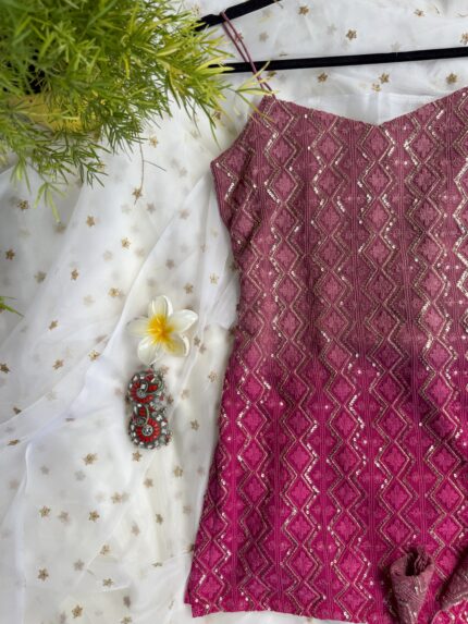 Shaded Chikankari Kurti