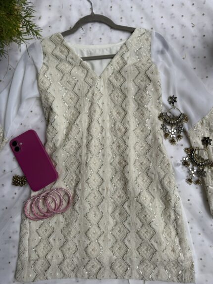 Ivory Chikankari Kurti