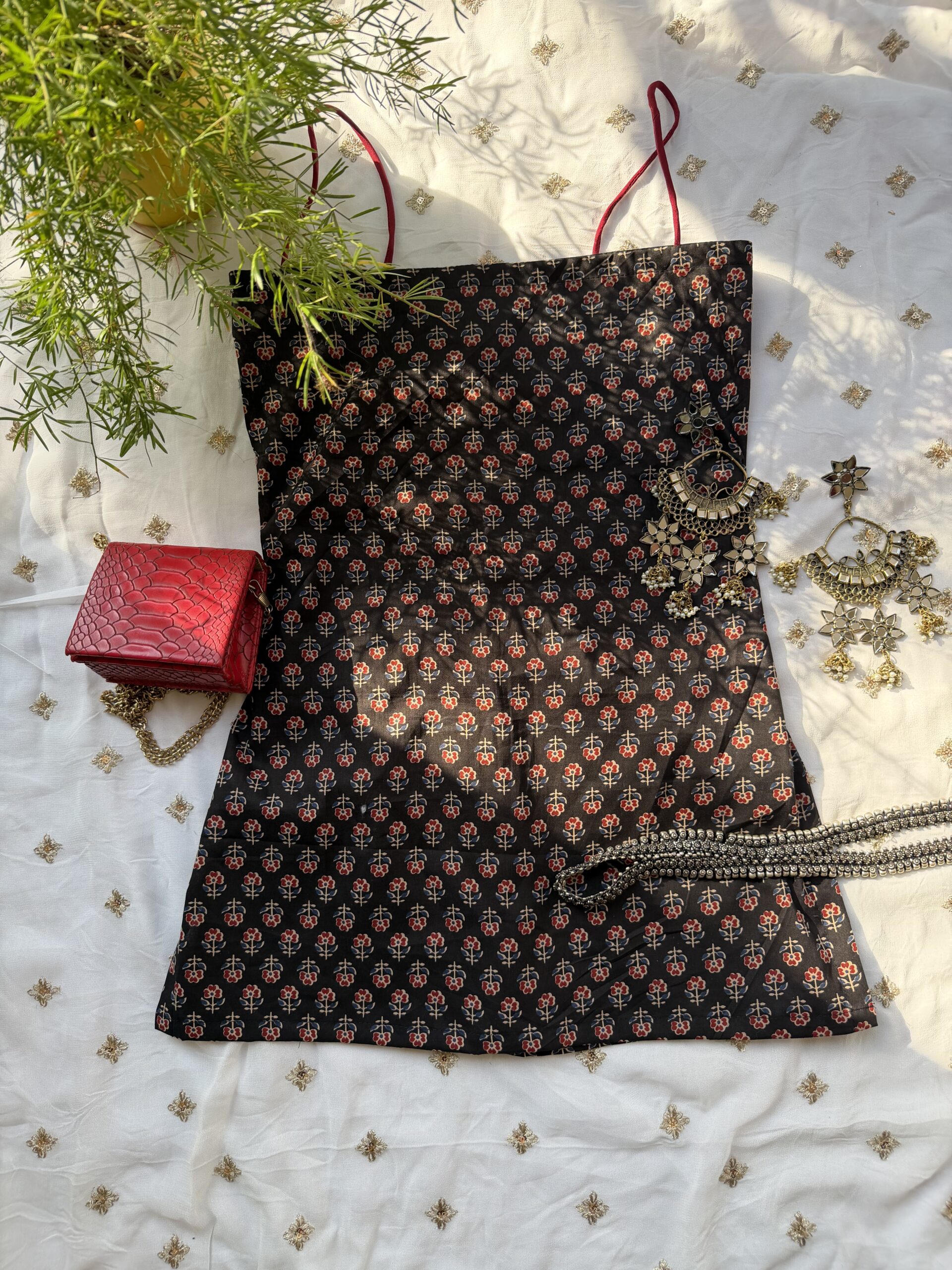 Black Booti Strappy Kurti 2.0