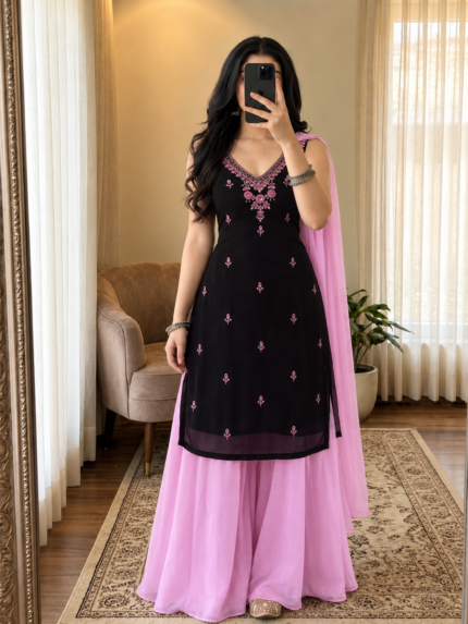 Sheen Hand embroidery suit Set